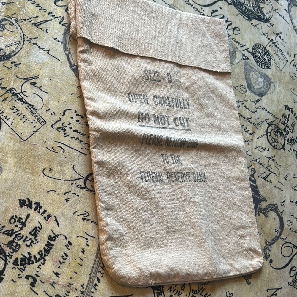Vintage Canvas Bank Bag